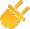 Yellow Electrical Plug Icon On A Green Background.
