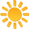 Illustration Of A Bright, Yellow Sun With Sunrays On A Clear Background.